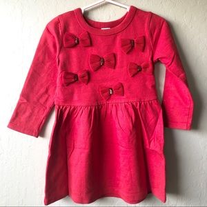 Carter’s Cotton Red Sweater Dress w/ Bows 2T